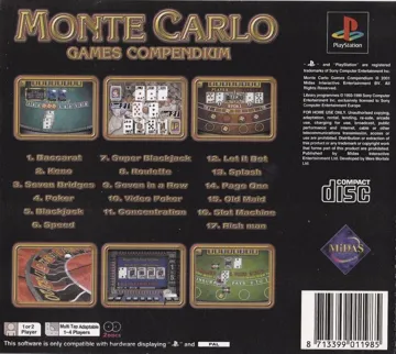 Monte Carlo Games Compendium (EU) box cover back